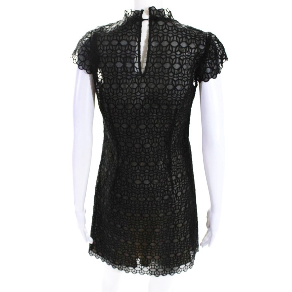 Milly of NY Vintage Silk Lace Mini Shift Dress in Black Size 2 - Picture 3 of 14